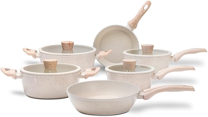 Conjunto de Panelas Ceramic Life Sirius Vanilla com Indução – Antiaderente Premium 6 Peças