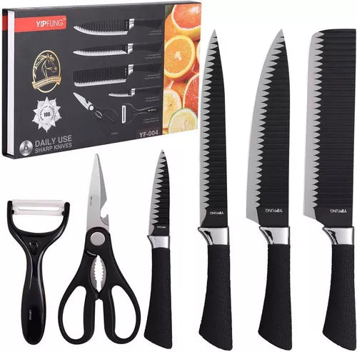Kit de Facas para Churrasco e Cozinha 8 Peças – Aço Inoxidável com Garra e Amolador