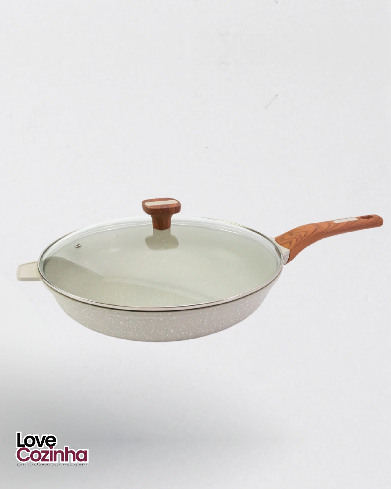 Conjunto Premium Cerâmico Antiaderente – Caçarolas e Frigideiras Temperatti Bianco – 9 Peças