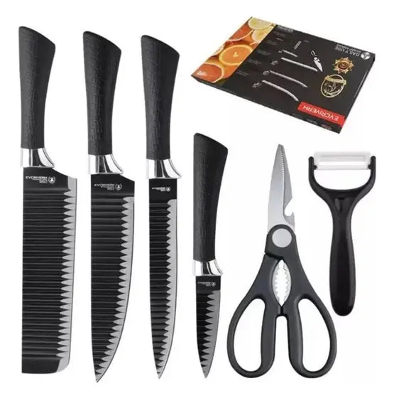 Kit de Facas para Churrasco e Cozinha 8 Peças – Aço Inoxidável com Garra e Amolador