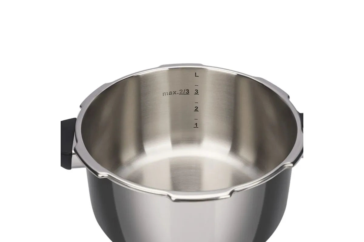 Panela de Pressão Inox Premium com Fundo Triplo e 5 Dispositivos de Segurança – 4,5 Litros