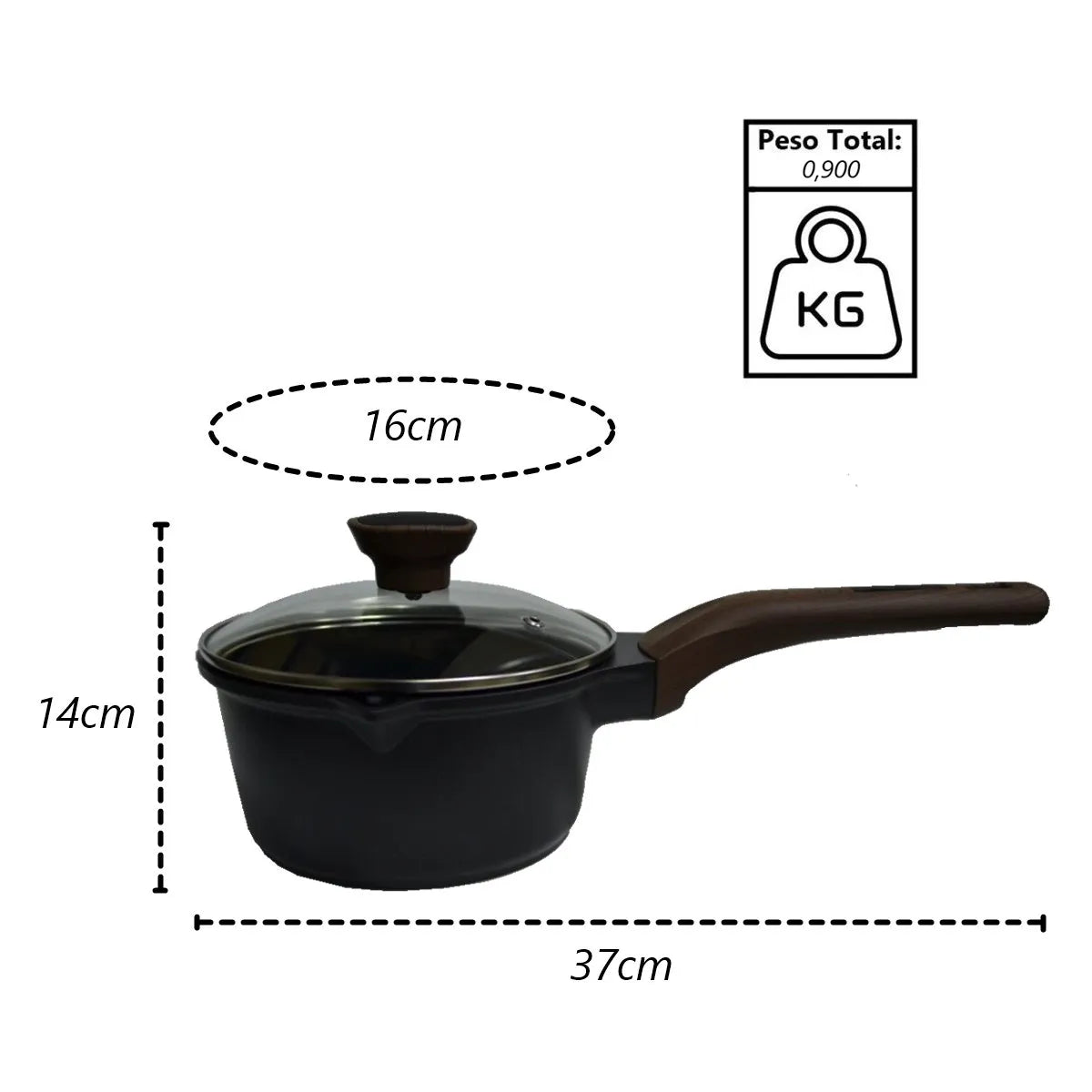 Conjunto Premium Cerâmico Antiaderente – Caçarolas e Frigideiras Temperatti Niger – 9 Peças