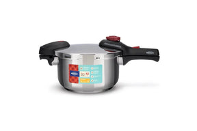 Panela de Pressão Inox Premium com Fundo Triplo e 5 Dispositivos de Segurança – 4,5 Litros
