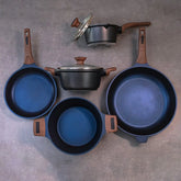 Conjunto Premium Cerâmico Antiaderente – Caçarolas e Frigideiras Temperatti Niger – 9 Peças